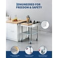 thumbnail image 3 of EDTara Commercial Stainless Steel Work Table, Removable 3-Sided Rim, 4 Locking Wheels, Durable Prep Cart for Heavy Duty Kitchen Tasks In Restaurant or Catering Settings, 3 of 8