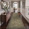 thumbnail image 6 of DEORAB 2.5x10 Runner Rugs Persian Print Pattern Olive Low Pile Lightweight Machine Washable Non Slip Rug for Hallway, Kitchen, Laundry Room, Bedroom, Bathroom, Entryway, 6 of 8