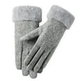 thumbnail image 3 of Winter Ski Inner Glove Lined With Men's And Women's Outdoor Cycling Plus Windproof And Cold Warm Flip Finger Screen Gloves Gloves Mittens Combo with Pocket Mittens for Women Cold Weather Insulated, 3 of 3