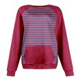 thumbnail image 5 of Wyzesi Chandails en Molleton d'Automne pour Femmes Mode Décontractée Rayée Couleur Unie avec Poche Col Rond Manches Longues Sweat à Capuche Chandails en Molleton en Tricot pour Femmes Chandails en Molleton Tendance pour Femmes, 5 of 5