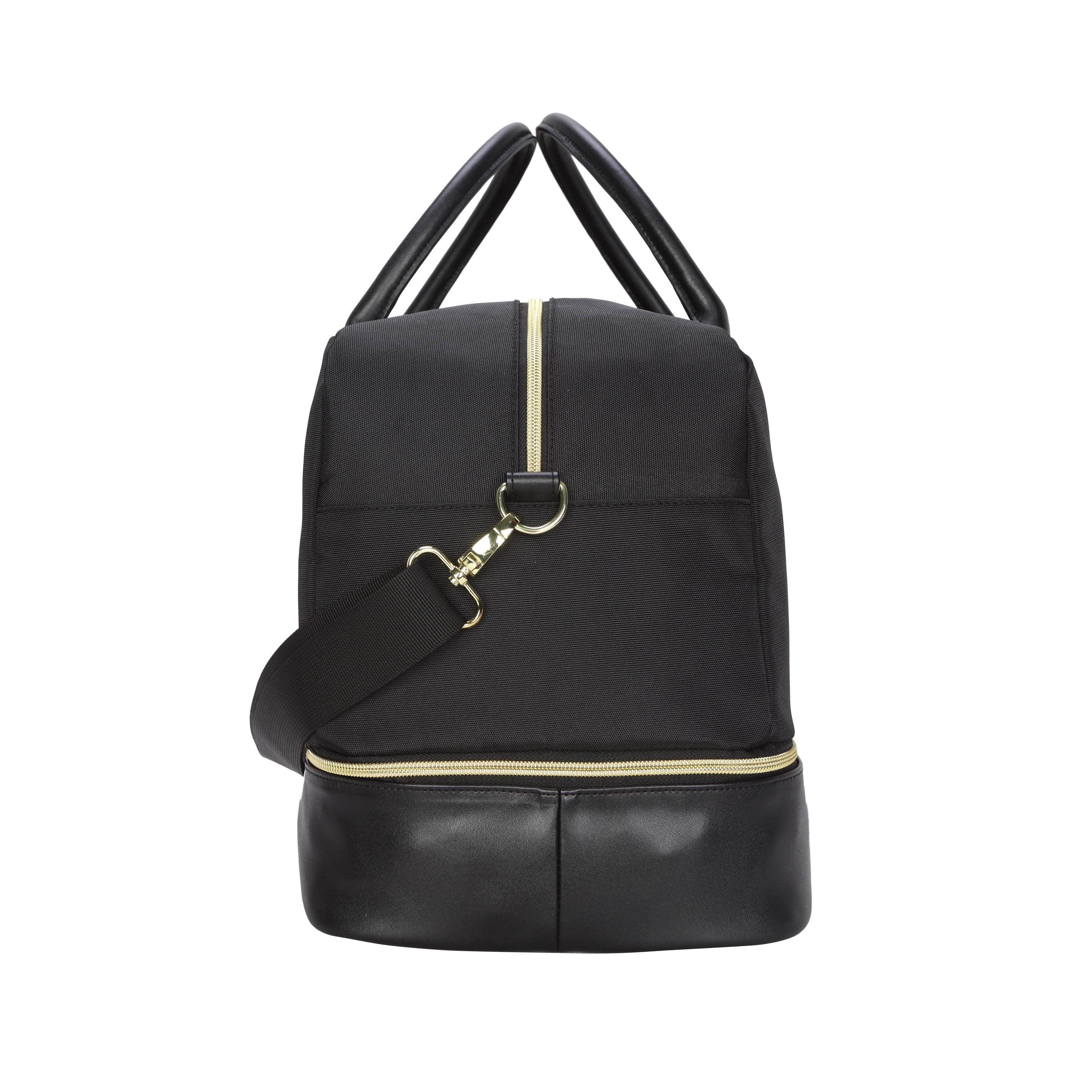 Protege 20” Drop Bottom Weekender Duffel Bag for Travel, Polyester Material, Carry-On Travel Bag, Black