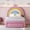 Pink+Drawer, variant on Bellemave Twin Size Kids Bed with Rainbow Design and Storage Drawer, Princess Upholstered Platform Bed with Crown Headboard, Cute Twin Bed with Wooden Slats Support for Teens Girls Boys Bedroom, Pink