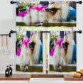 thumbnail image 3 of LALILO Kitchen Curtains and Valances Set of 3 36" Dogs Window Treatment Tiers for Window Decor, 3 of 5