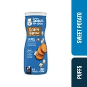 Gerber Snacks for Baby Grain & Grow Puffs, Sweet Potato, 1.48 oz Canister
