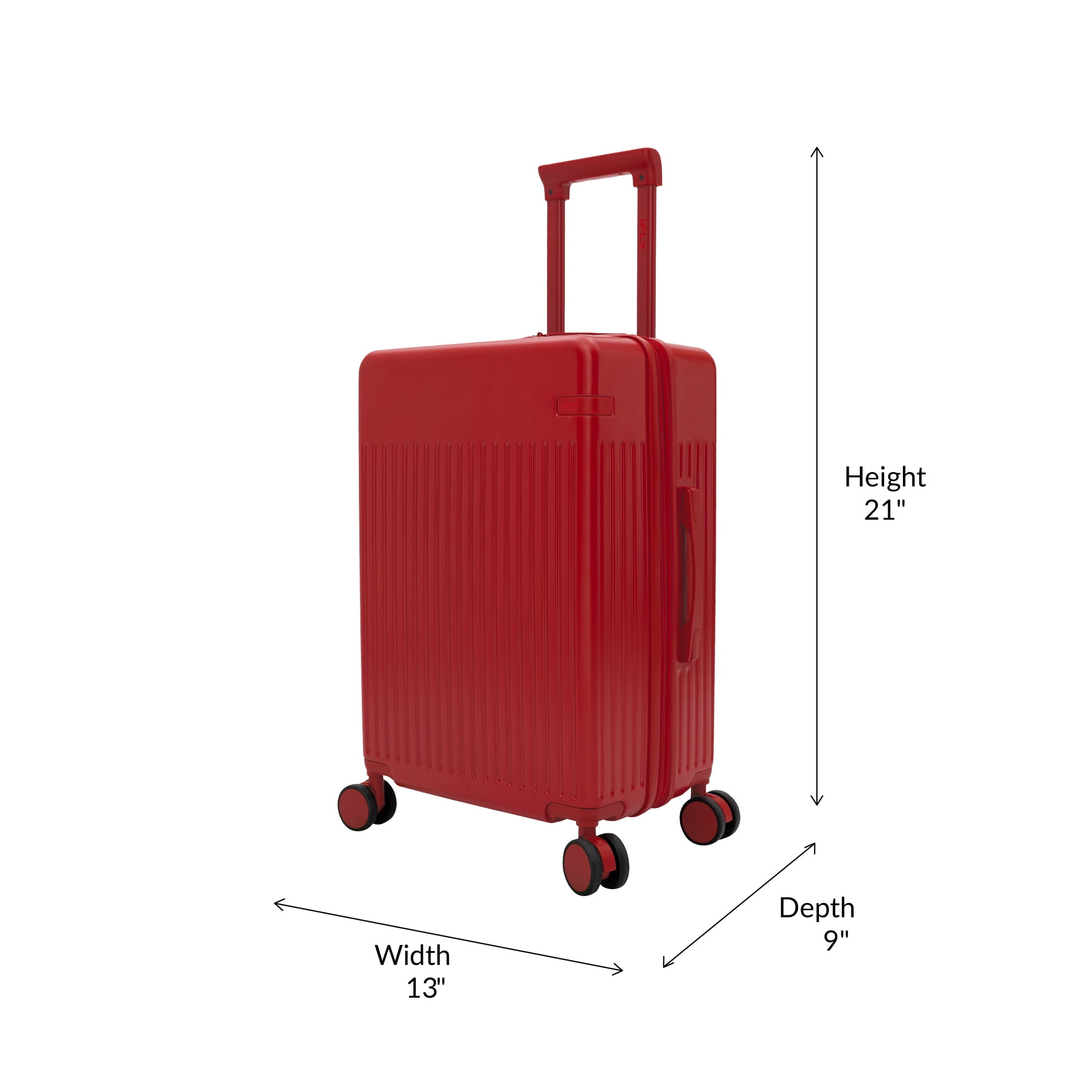 iFLY Transit 20" Expandable Hardside Spinner Carry-on Luggage, Red