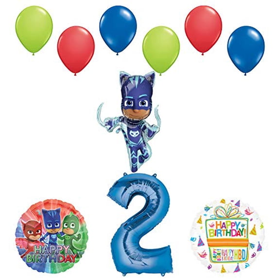 Mayflower Products PJ Masks Catboy 2nd Birthday Party Supplies Balloon Bouquet Decorations