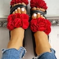 thumbnail image 2 of Modisza Slide Sandals for Women Dressy Summer Flower Slip on Arch Support Shoes Non Slip Indoor Outdoor Platform Beach Slippers Red 8, 2 of 7