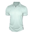 thumbnail image 7 of VSSSJ Mens Knit Golf Shirts Short Sleeve Ribbed Textured V Neck Collared Shirt Lightweight Casual Workout Business Summer T Shirt Light Blue XXL, 7 of 7