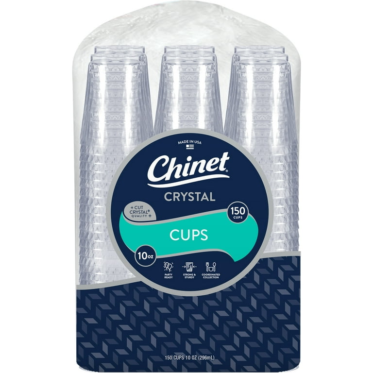 Chinet Cut Crystal Plastic Cup, Clear, 10 oz, 150-count | Mysite