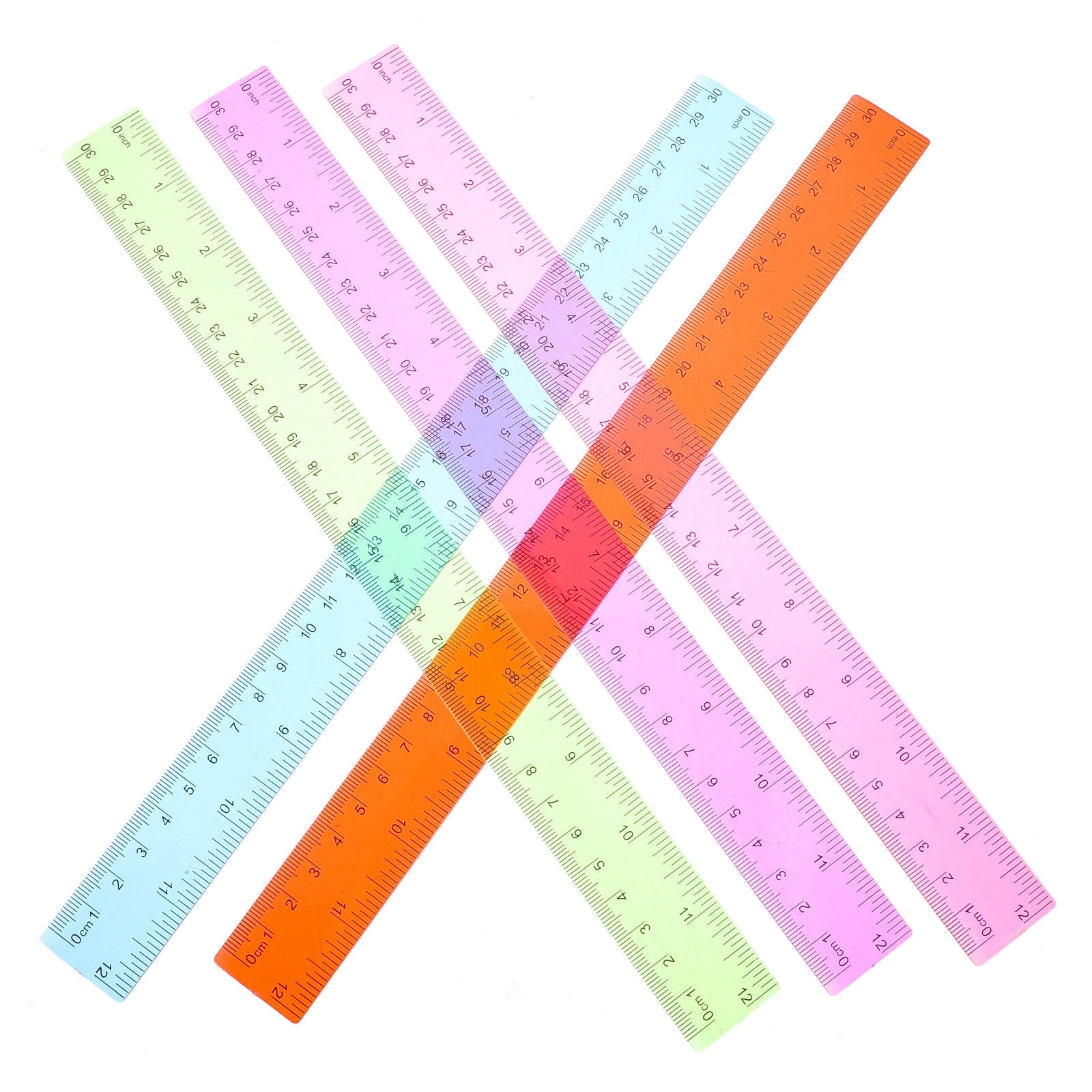 MERRYHAPY  5 Pcs Rulers Bulk for Classroom Straight Edge Student
