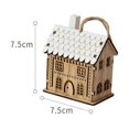 thumbnail image 3 of Casa de madera con luz LED para Navidad, cabaña luminosa, decoraciones navideñas para el hogar, adornos para árbol de Navidad hechos a mano, regalos para niños, Año Nuevo, 3 of 5