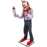 Haunted Hill Farm Haunted Hill Farm 6.9 ft. Motion-Activated I Scream Clown Halloween Animatronic by Tekky, HHSCREAMCLWN-1FLSA
