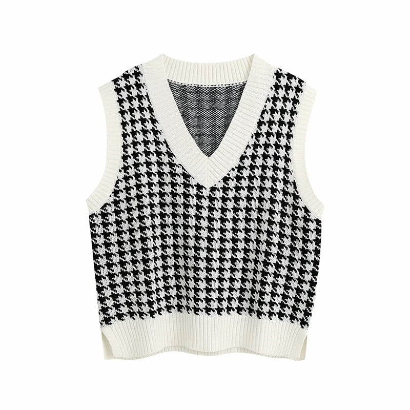 white knitted vest top
