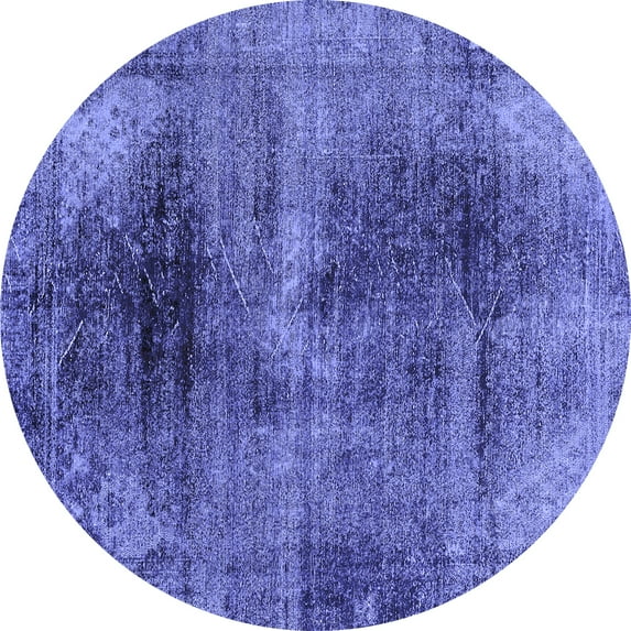 Ahgly Company Indoor Round Oriental Blue Traditional Area Rugs, 4' Round