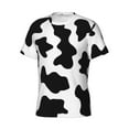 thumbnail image 5 of Vsdgher Milk Cow Print Men's Dry Fit Mesh Athletic Shirts Moisture Wicking Tennis T-Shirt Tops, 5 of 9