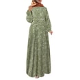 thumbnail image 2 of DondPO Robe à Manches Longues pour Femmes, Robe Maxi Robe Musulmane pour Femmes Robe Vintage Imprimée à Manches Longues Robe Musulmane Ample Longue Robes Décontractées, Robes d'Automne Longues Robes Robe Verte TG, 2 of 4