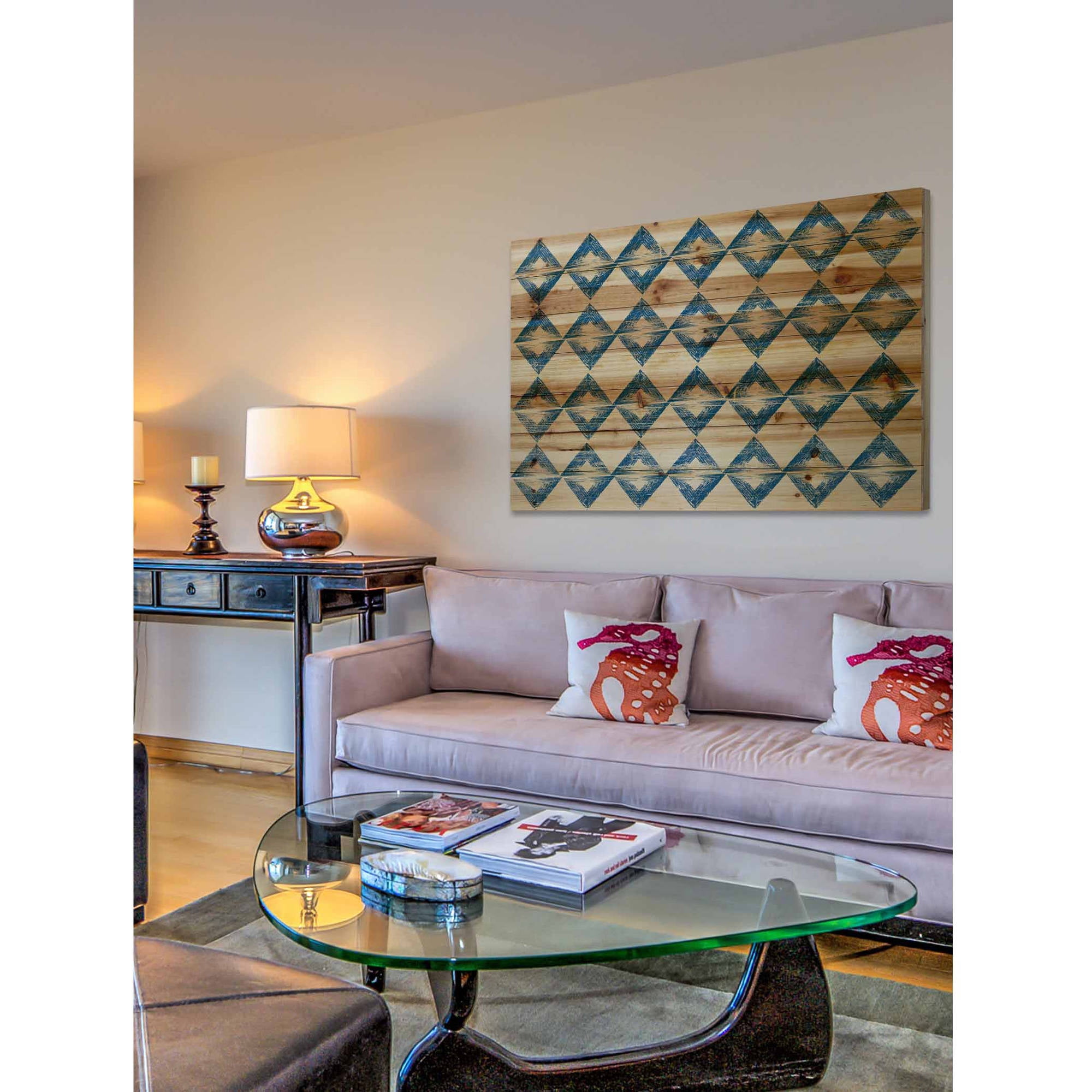 Marmont Hill - "Square Symmetry" Painting Print on Natural Pine Wood