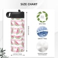 thumbnail image 4 of Yiaed Watermelon Print Water Bottle with Straw Lid, Stainless Steel Double Wall Insulated Water Bottle | Leak-Proof and Spill-Proof Water Bottle, 4 of 8