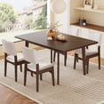 thumbnail image 4 of Upholstered Stackable Wood Dining Chairs Set of 2, Linen Fabric Seat & Backrest, Walnut, 4 of 9