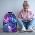 thumbnail image 2 of Yuyamidu Wolf School Backpack for Kids Lightweight Bookbag 17 Inch Boys Middle School Book Bag Starry Sky Backpack for Teen Girls with Side Pockets, 2 of 7