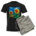 thumbnail image 6 of CafePress - Sunflowers Painting Pajamas - Men's Dark Loose Fit Cotton Pajama Set, 6 of 7