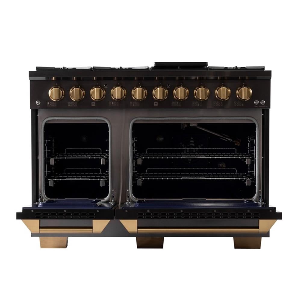Pemberly Row 48" Natural Gas Range in Titanium Stainless Steel
