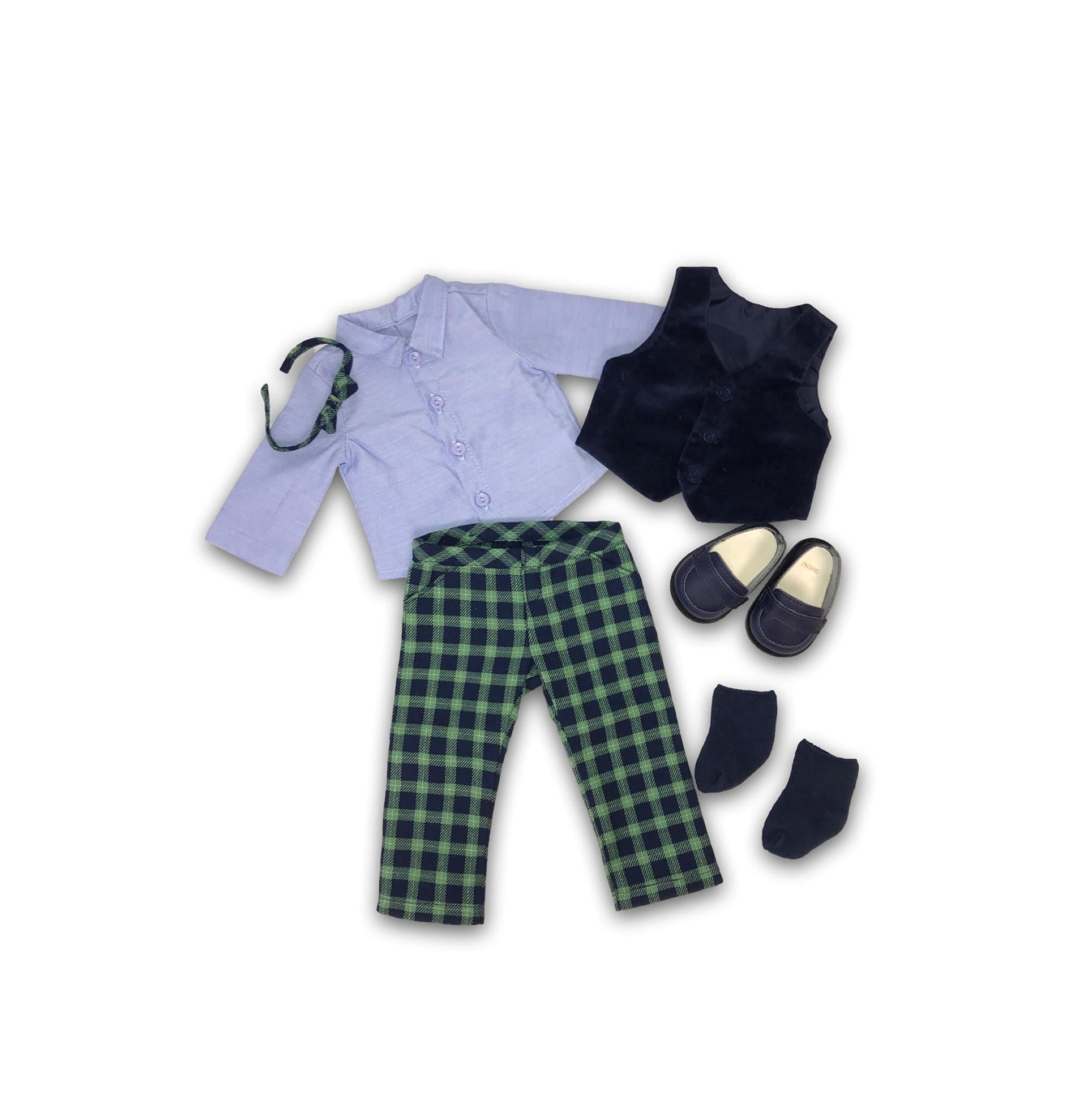 American Girl Doll Outfit Janie and Jack Tartan Plaid Outfit for 18-inch Dolls (Doll Not Included)