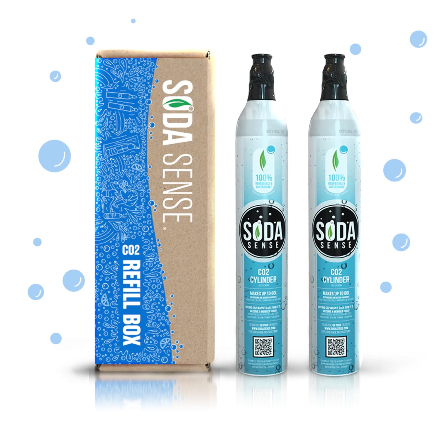 Soda Sense EcoFriendly 60L CO2 Cylinder for Sodastream, Plus 15 Off