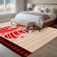 thumbnail image 4 of Large Area Rugs for Living Room Bedroom, Happy Valentine's Day 8'x10' Rug Washable Carpet Runner Indoor Outdoor, Love Heart Wood Red Black Plaid Non Slip Floor Mats Rug for Kitchen, Patio, 4 of 8
