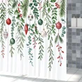 thumbnail image 6 of Tchckioa Christmas Green Leaves Shower Curtain,Waterproof Bath Curtain for Bathroom,Hooks Top,72x84 Inch, 6 of 6