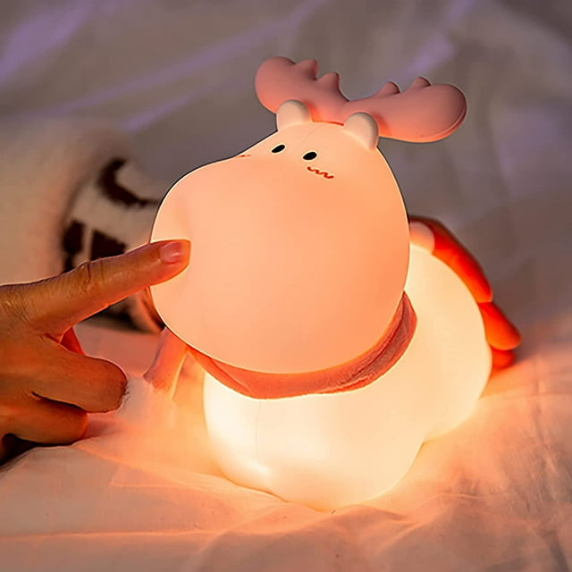 Hermosa luz de noche, luz de noche LED con lámpara de noche de silicona sensible al tacto recargable, adecuada para dormitorios de niños.