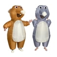 thumbnail image 2 of Adult Inflatable Groundhog Costumes (Brown & Gray) - Cute Animal Theme Party Outfits (Fits 59"–74.8" / 150-190cm),Height 59"–74.8",brown, 2 of 7