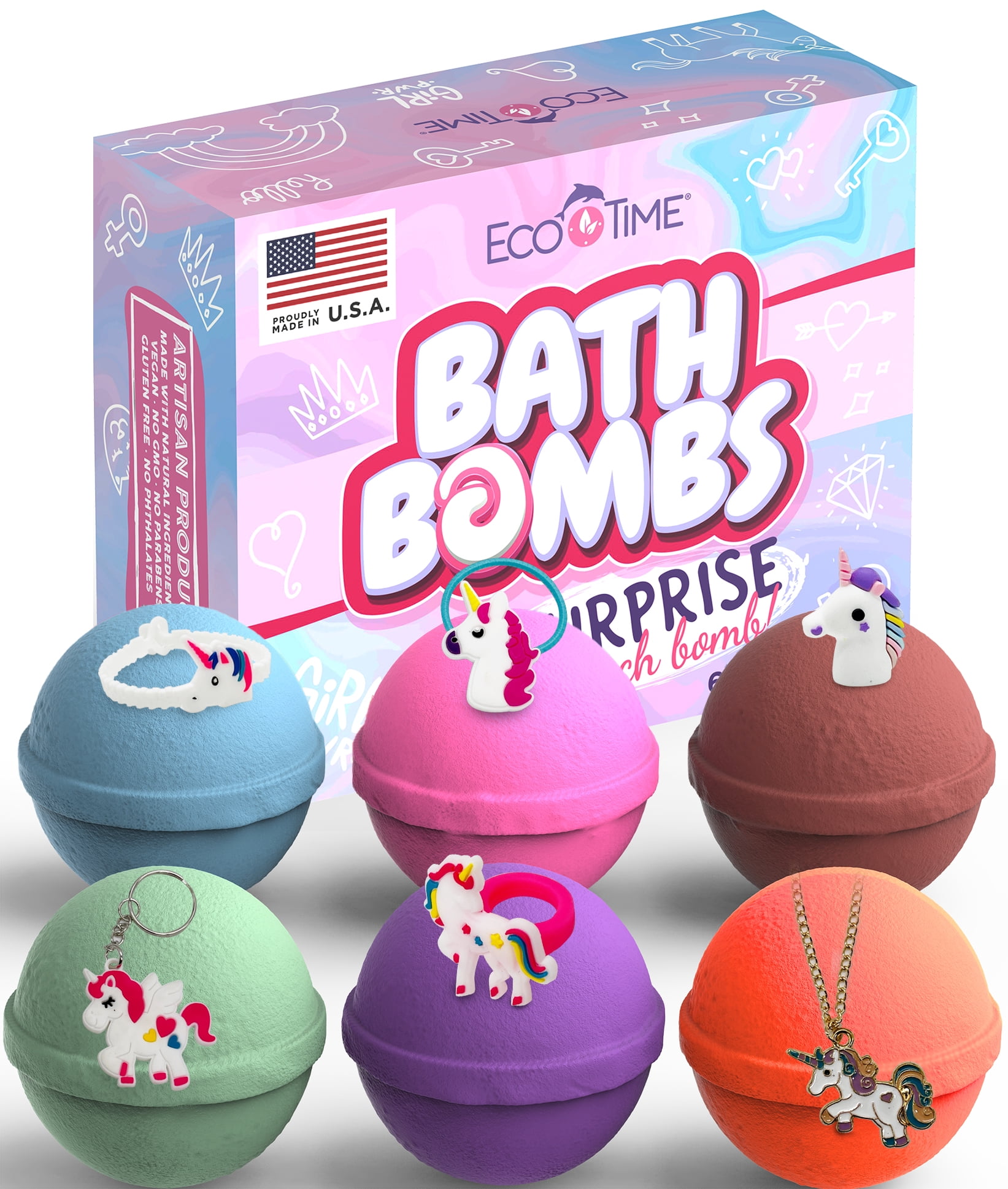 Unicorn Bath Bombs for Girls with Jewelry Inside – Mineral Me California