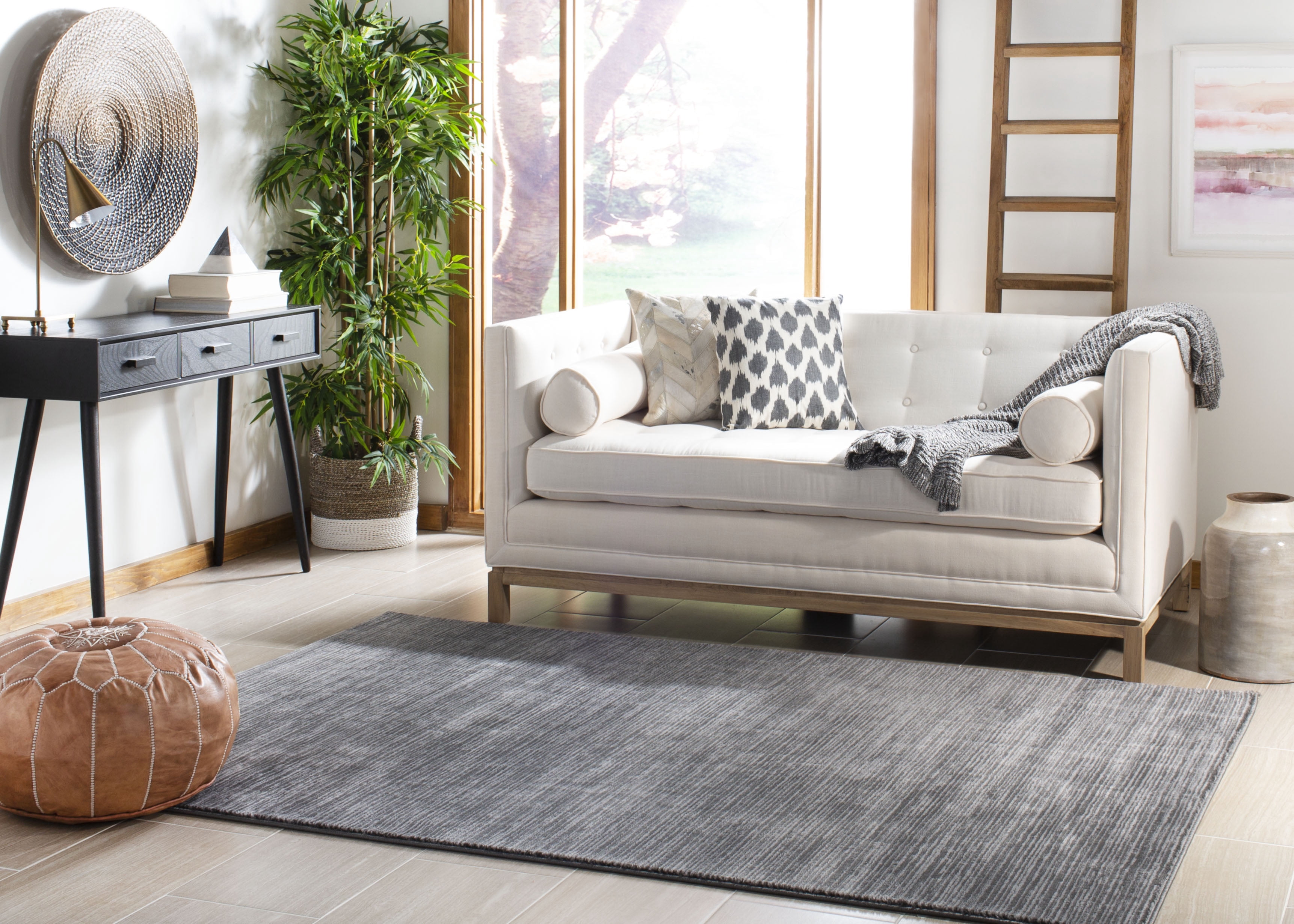 SAFAVIEH Vision Adrasteia Overdyed Solid Area Rug, Grey, 3' x 5' - Modern Design, Grey, Non-Shedding & Easy Cleaning, Ideal for Living Room, Bedroom, Dining Space, Entryway, Bathroom, Bedside