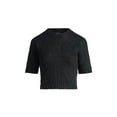 thumbnail image 7 of Scoop Women's and Women’s Plus Fluffy Sweater with Short Sleeves, Lightweight, Sizes XS-4X, 7 of 7