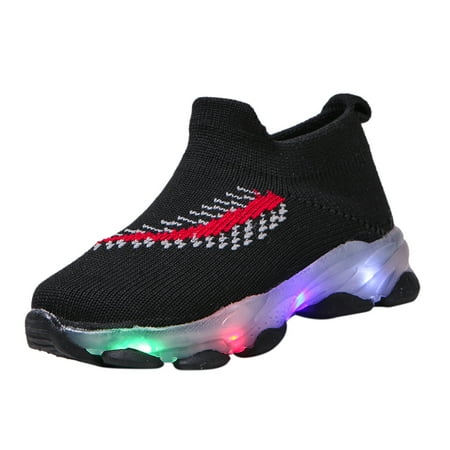 

nsendm Sport Girls Shoes Children Light Kids Baby Boys Bling Luminous Led Baby Shoes Boys Size 3 Shoes Shoes Black 12 Months