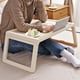 thumbnail image 5 of Escritorio de cama ANGGREK para ordenador portátil mesa plegable PP con diseño Simple ranurado hacia abajo con orificio de carga, 5 of 5