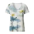thumbnail image 4 of Moda Mujer Cuello en V Manga corta Impresión Jersey Blusas sueltas Tops Camiseta OAVQHLG3B Store lin121212, 4 of 4