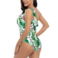 thumbnail image 4 of Easygdp Cactus Plants Women's One Shoulder Ruffle Monokini Bathing Suits with Removable Chest Pad, Quick Drying - Small, 4 of 8