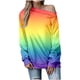 thumbnail image 1 of Camiseta suelta estampada a la moda para mujer, blusa de manga larga, cuello redondo, camisetas informales Pompotops  FGAJ9094, 1 of 4
