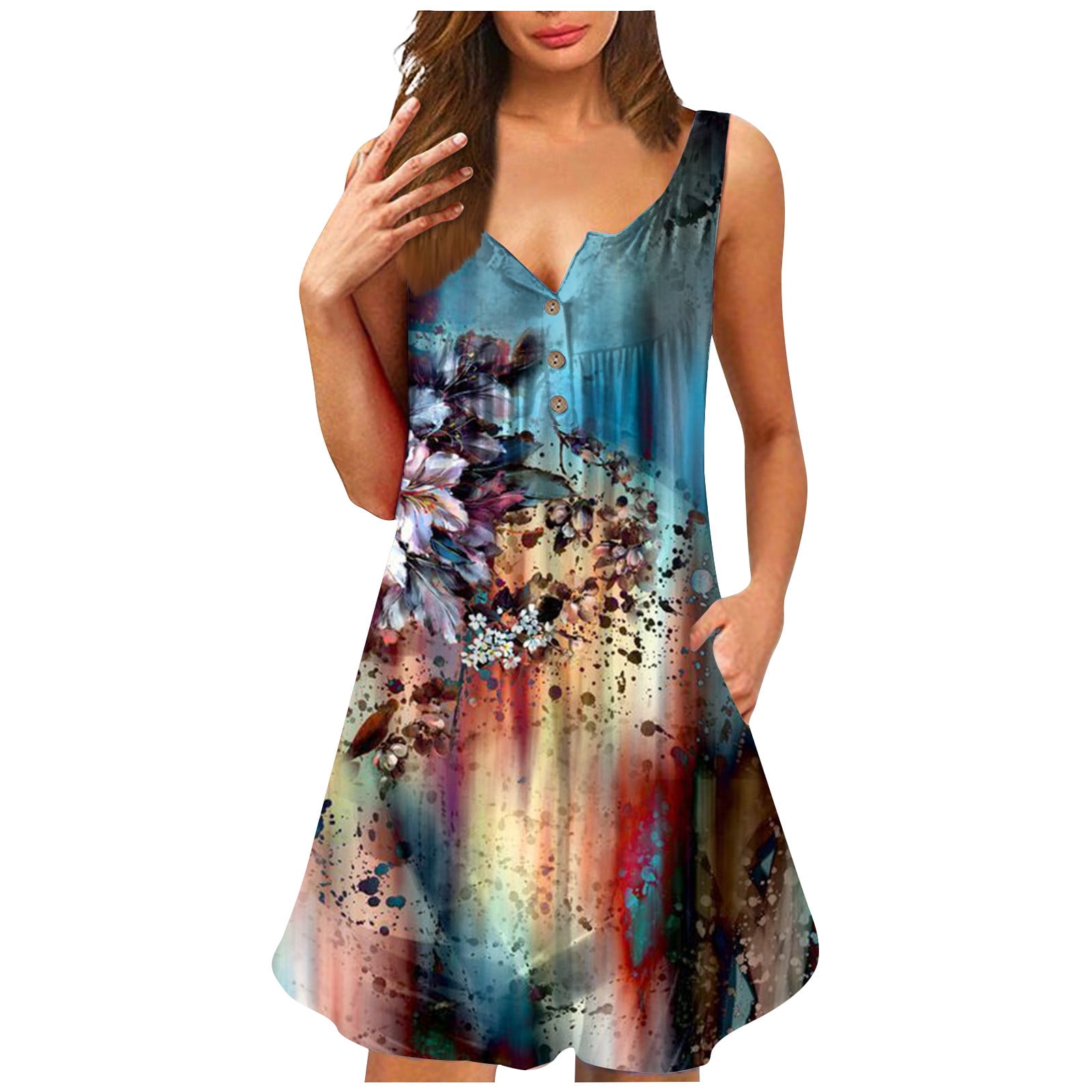 SMihono Womens Straight Dress Pencil Dress Summer Fall Fashion Henley