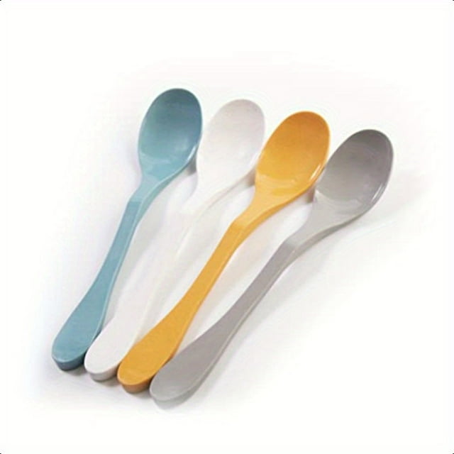 HLONK Cuillère Écologique Couverts à Base de Plantes Bambou Ensemble de Couverts Réutilisables 12 Pcs Gris
