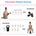 thumbnail image 3 of inAdjustable Dumbbell Set Levels Hand Weights (Each ./././.lb) for Women & Men Weights Dumbbell Set Convertible to Kettlebell for Home Gym Strength Training, 3 of 7