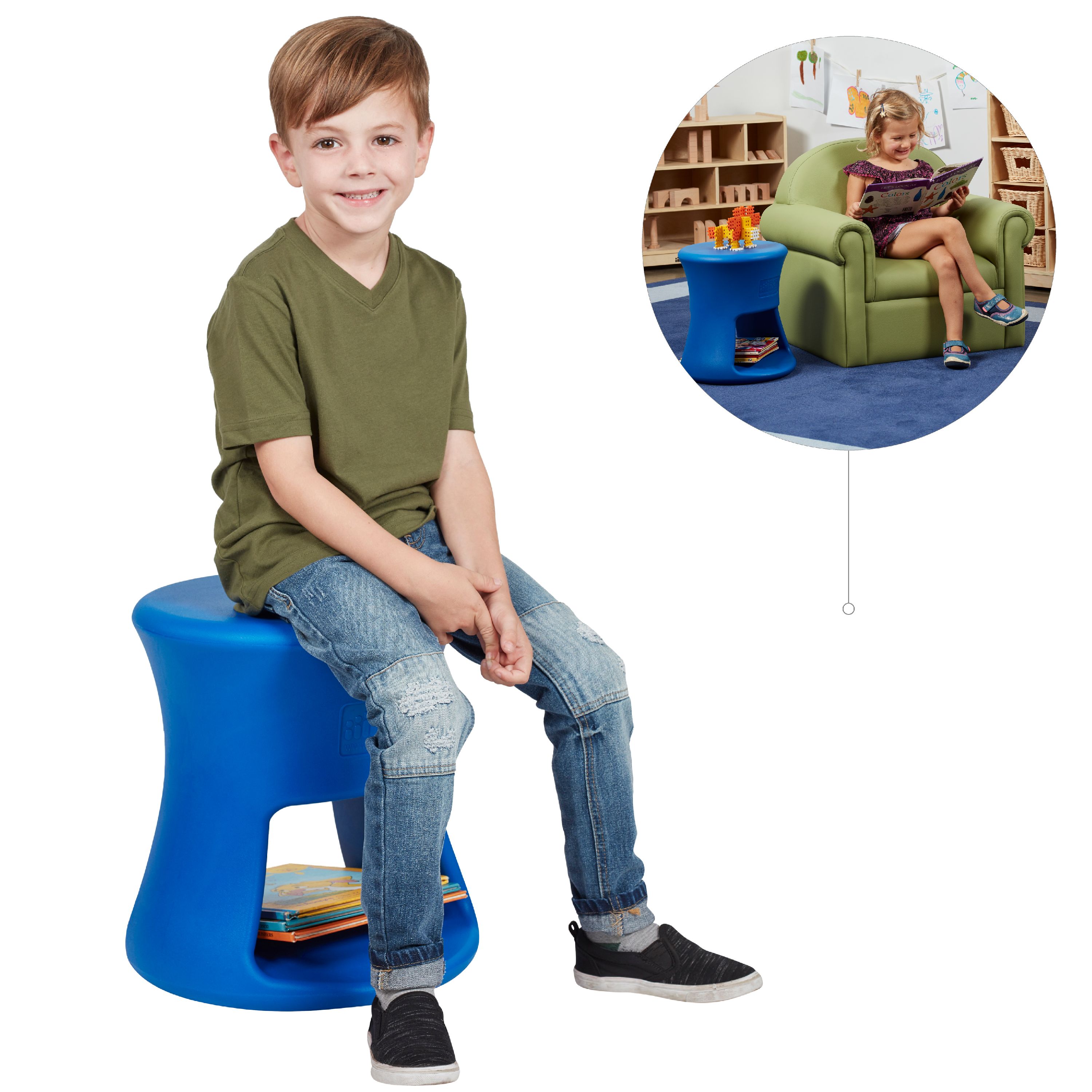 ECR4Kids Lil' Sprout Stool for Kids and Adults - Flexible Indoor