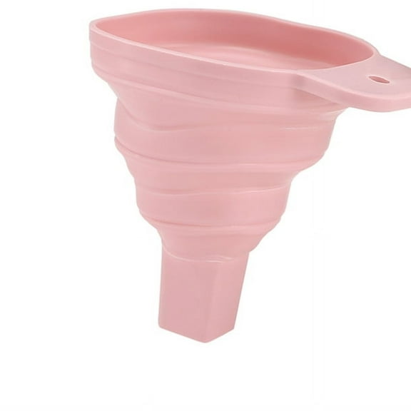 Novelty silicone folding funnel telescopic long Style funnels for household liquid dispensing Kitchen Gadgets pink