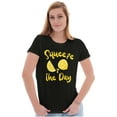 thumbnail image 3 of Funny Squeeze the Day Lemon Pun Womens Slim Fit Graphic Tee Brisco Brands S, 3 of 6