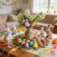 thumbnail image 6 of Kumdkd Easter Foam Eggs & Floral Arrangement, 10.23x3.93in Multicolor Tabletop Centerpiece, Lightweight Plastic Easter Decor for Table Wall Mantel, Reusable Spring Party Decor, 6 of 6
