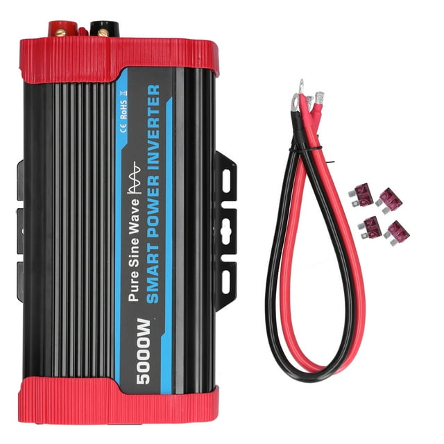 Car Power Inverter, 12V To 110-120V Universal Durable 5000W Pure Sine Wave Car Converter Aluminum For Vehicles