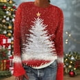 thumbnail image 2 of successthop Christmas Sweaters for Women Snow Knit Long Sleeve Knitwear Oversized Crewneck Pullover Top Print Clothes L, 2 of 5