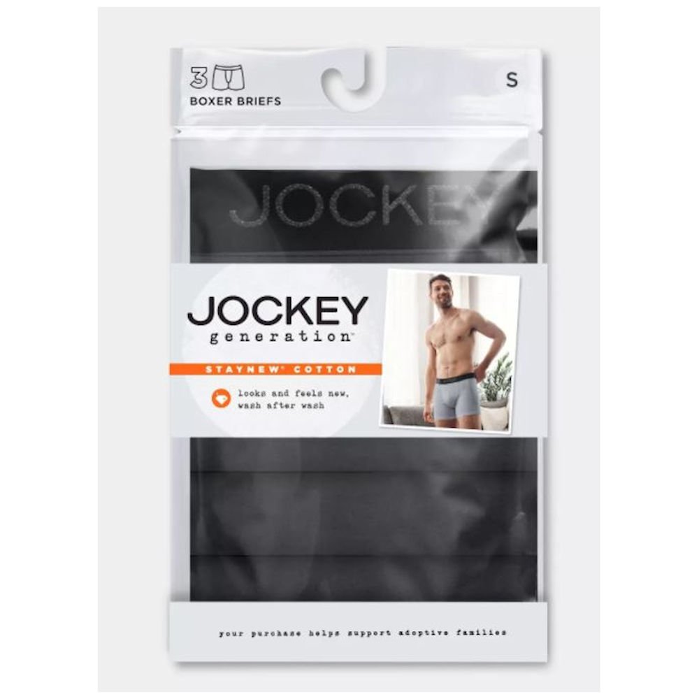 Jockey Jockey Generation Men's Stay New Boxer Briefs in Black, 3Pack